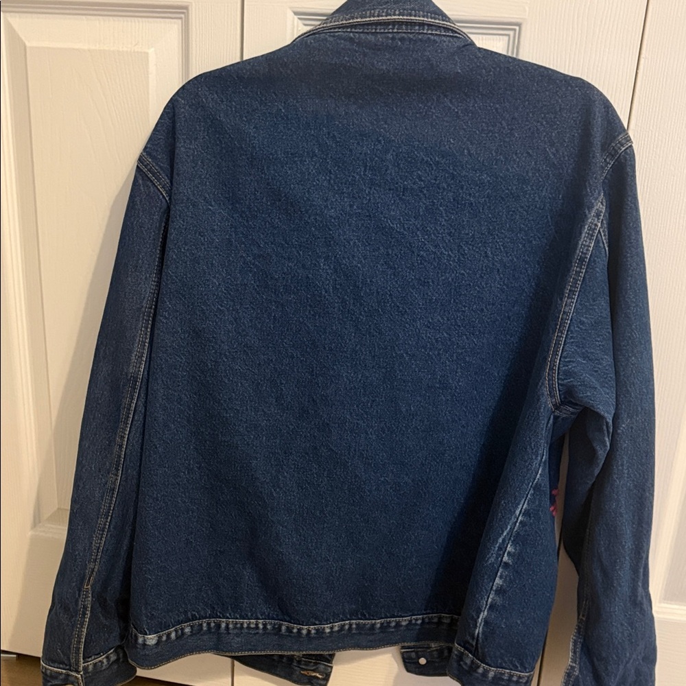 Embroidered Denim Jacket with Parrot Design - Picture 4 of 5